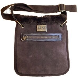 UGG Brown Shearling Suede Sherpa Bag
